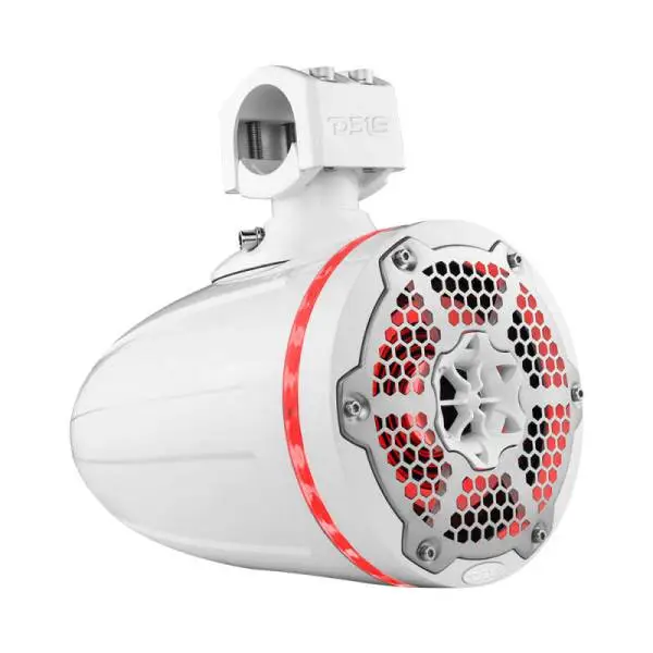 DS18 Tower Speakers 6.5in 1in Driver 150 Watts RMS w/ RGB LED Lights White image 6