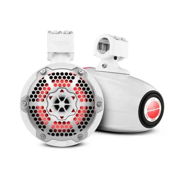 DS18 Tower Speakers 6.5in 1in Driver 150 Watts RMS w/ RGB LED Lights White image 7