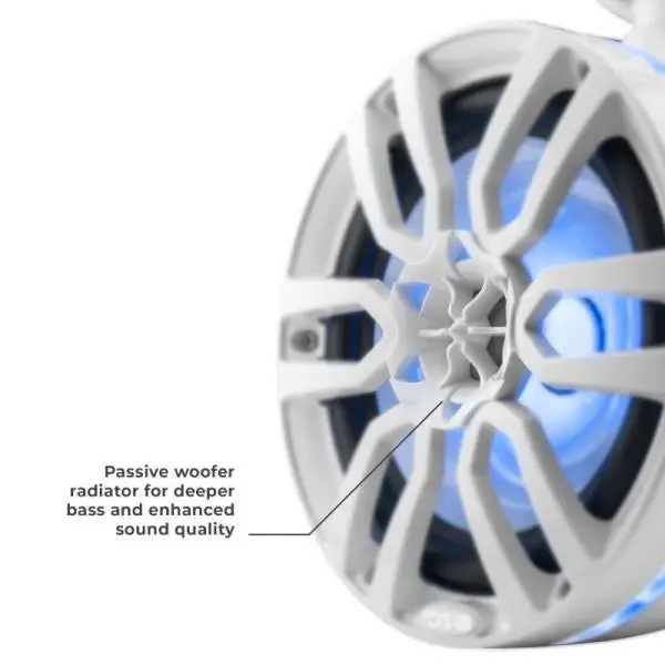 DS18 Tower Speakers 6.5in 100 Watts RMS w/ RGB LED Lights White image 10