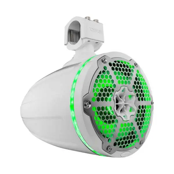DS18 Towers With Built In Driver And Passive Radiator Tower 8in 1in 180 Watts RMS RGB LEDs White image 3