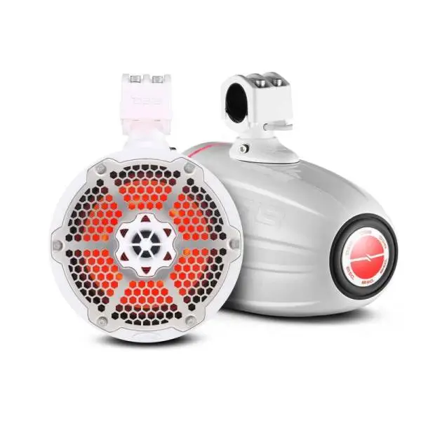 DS18 Towers With Built In Driver And Passive Radiator Tower 8in 1in 180 Watts RMS RGB LEDs White image 6