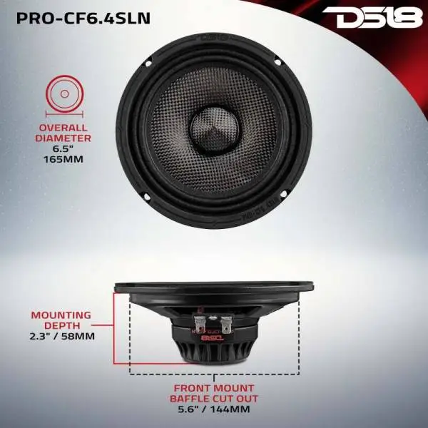 DS18 6.5in 150 Watts RMS 4 ohm Mid-Range Loudspeaker Neodymium Shallow image 3