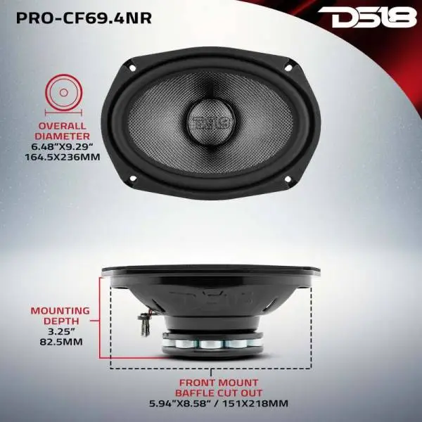 DS18 6x9in 300 Watts RMS 4 ohm Mid-Bass Loudspeaker Neodymium image 3