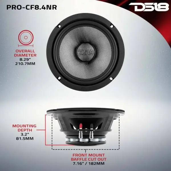 DS18 8in 300 Watts RMS 4 ohm Mid-Bass Loudspeaker Neodymium image 3