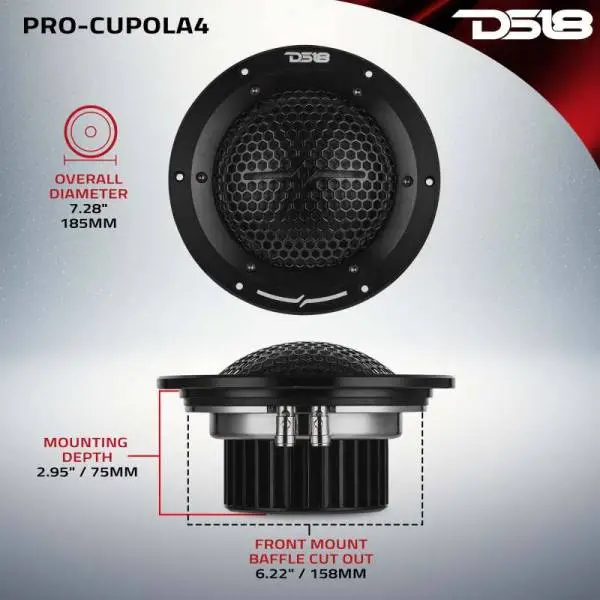 DS18 7in 400 Watts RMS 4 ohm Neodymium Mid-Range Tuned Closed-End Chamber Loudspeakers image 8