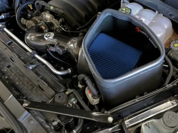 aFe 19-20 GM Trucks 5.3L/6.2L Track Series Carbon Fiber Cold Air Intake System With Pro 5R Filters thumbnail 2