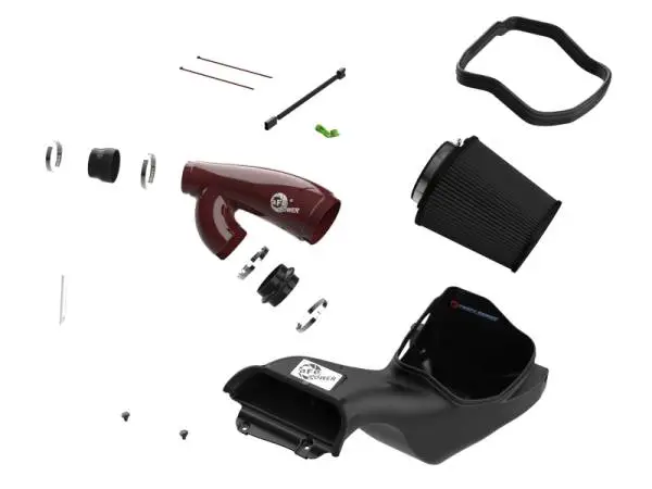 aFe 17-24 Ford F-150 Track Series Red Kevlar Carbon Fiber C/A Intake System w/Black Pro 5R Filter thumbnail 3