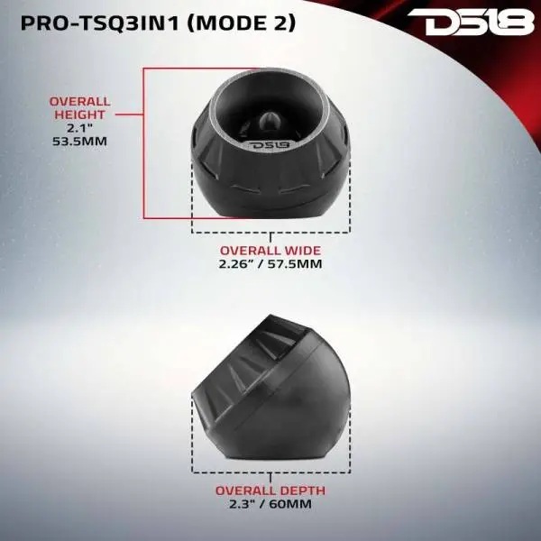 DS18 3in Surface Flush Angle High Comp Neodymium Super Bullet Twtr 100 Watts RMS 1in Almnm Vc 4 ohm image 6