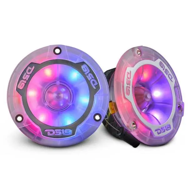 DS18 3.8in Super Bullet Tweeter 120 Watts RMS 1in Aluminum Vc 4 ohm Digital LED Lights
