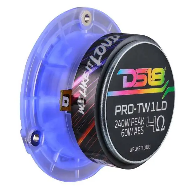 DS18 3.8in Super Bullet Tweeter 120 Watts RMS 1in Aluminum Vc 4 ohm Digital LED Lights image 2
