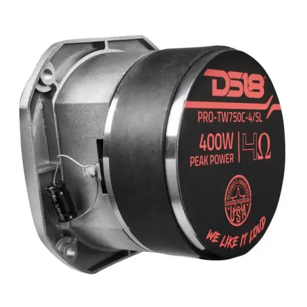 DS18 4in Super Bullet Tweeter 200 Watts RMS 1.5in Titanium Vc 4 ohm |Silver image 7