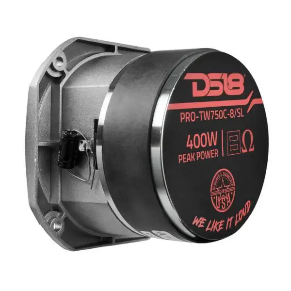 DS18 4in Super Bullet Tweeter 200 Watts RMS 1.5in Titanium Vc 8 ohm Silver image 8