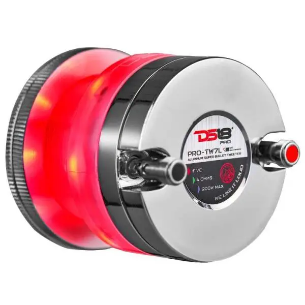 DS18 2.3in Super Bullet Tweeter 100 Watts RMS 1in Titanium Vc 4 ohm RGB LED Lights