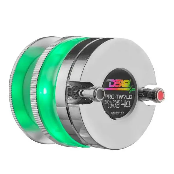 DS18 2.3in Super Bullet Tweeter 100 Watts RMS 1in Titanium Vc 4 ohm Digital LED Lights image 2