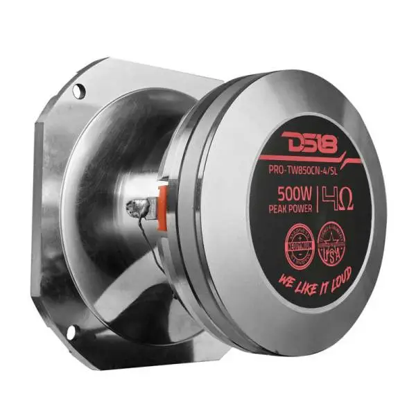 DS18 4in Super Bullet Tweeter Neodymium 250 Watts RMS 1.5in PEI Vc 4 ohm Silver image 3