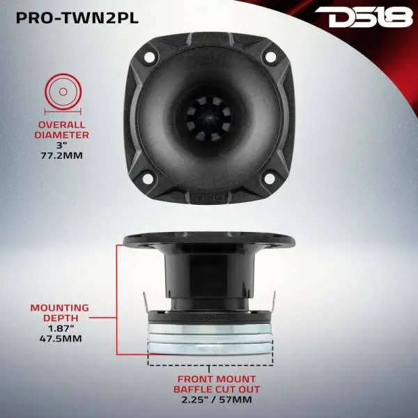 DS18 3in High Compression Neodymium Hybrid Driver/Tweeter 100 Watts RMS 1in Polyester Vc |4 ohm image 3