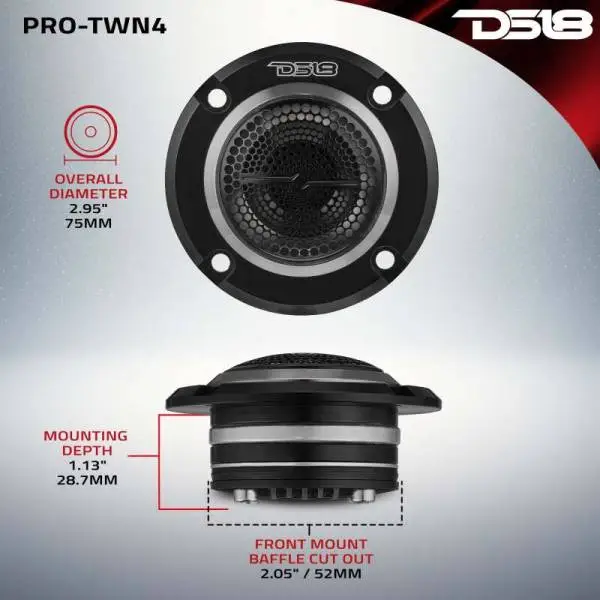 DS18 3in High Compression Neodymium Tweeter Hybrid Driver/Tweeter 140 Watts RMS 1in Pen Vc 4 ohm image 9