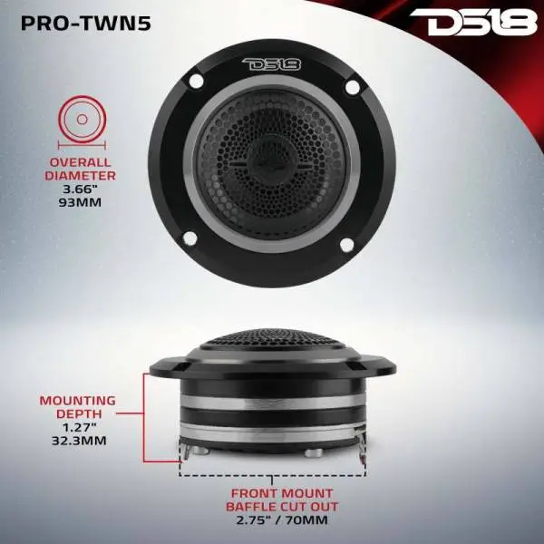 DS18 3.6in High Compression Neodymium Hybrid Driver/Tweeter 200 Watts RMS 1.5 in Pen Vc 4 ohm image 9