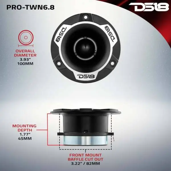 DS18 4in High Compression Neodymium Tweeter 150 Watts RMS 1.5 in Polyimide Vc 8 ohm image 5