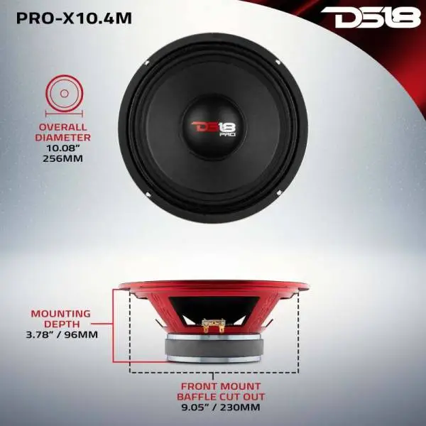 DS18 10in 300 Watts RMS 4 ohm Mid-Range Loudspeaker thumbnail 2