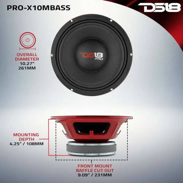 DS18 10in 400 Watts RMS 8 ohm Mid-Bass Loudspeaker image 3