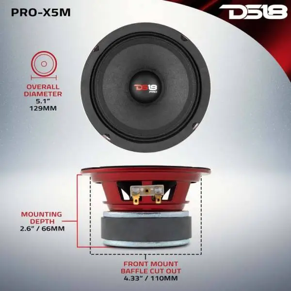 DS18 5.25in 150 Watts RMS 8 ohm Mid-Range Loudspeaker image 2