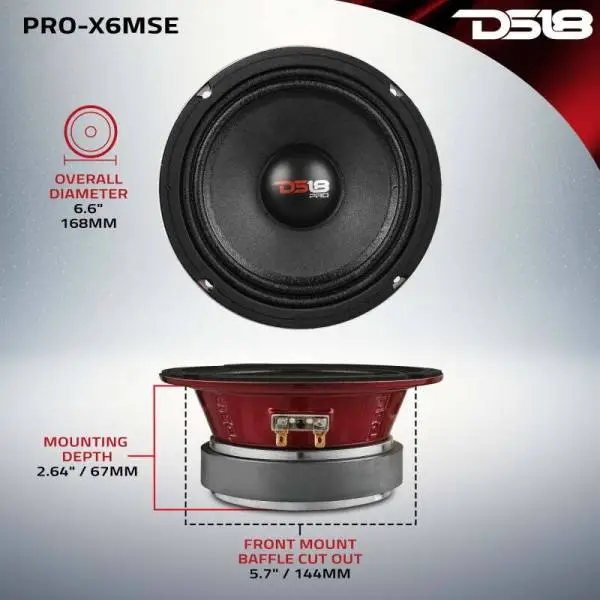 DS18 6.5in 250 Watts RMS 8 ohm Mid-Range Loudspeaker Sealed Back image 3