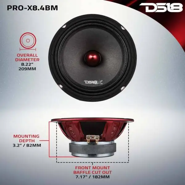 DS18 8in 275 Watts RMS 4 ohm Mid-Range Loudspeaker Bullet Loudspeaker image 3