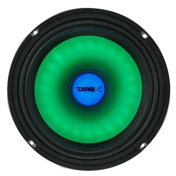 DS18 8in 275 Watts RMS 4 ohm Mid Range Loudspeaker w/ Translucent Dust Cap and Cone w/RGB LED Lights thumbnail 4