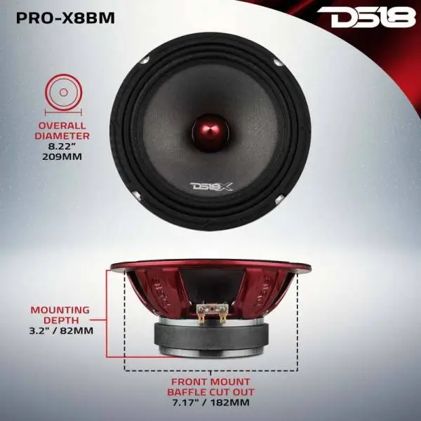 DS18 8in 275 Watts RMS 8 ohm Mid-Range Loudspeaker Bullet Loudspeaker image 3