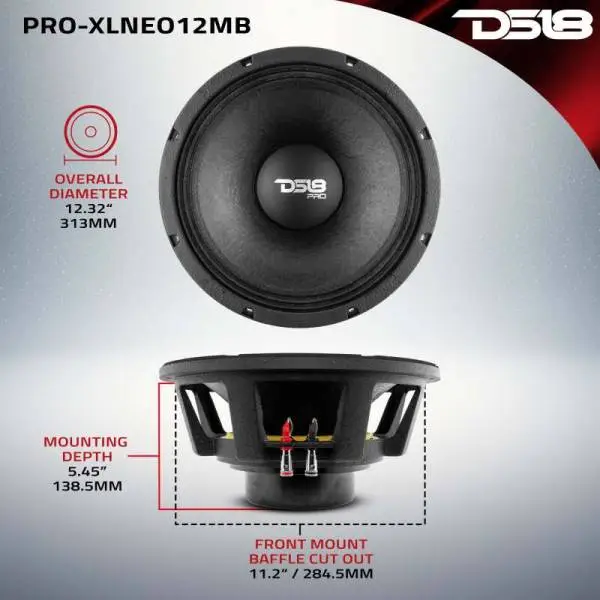DS18 12in 1000 Watts RMS 8 ohm Neodymium Mid-Bass Loudspeaker image 2