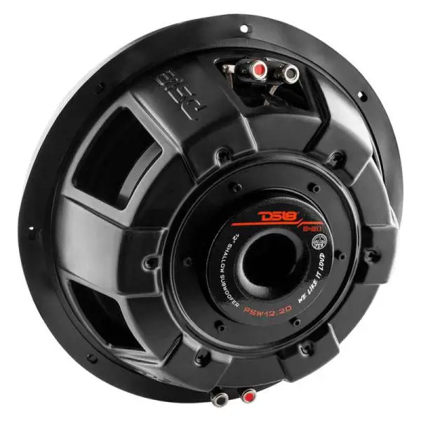 DS18 12in 600 Watts RMS 2 ohm DVC Shallow Mount Water Resistant Subwoofer image 2