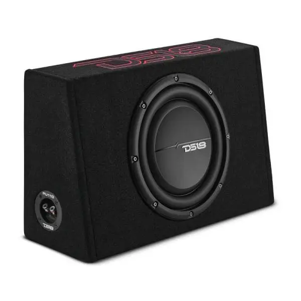DS18 Single 10in Shallow Enclosure w/ Subwoofer 350 Watts RMS Sealed Black Carpet