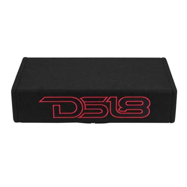 DS18 Single 10in Shallow Enclosure w/ Subwoofer 350 Watts RMS Sealed Black Carpet Amplified image 4