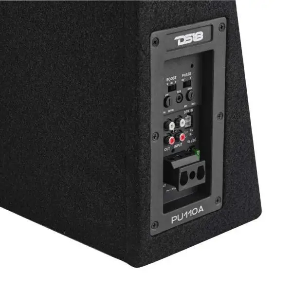 DS18 Single 10in Shallow Enclosure w/ Subwoofer 350 Watts RMS Sealed Black Carpet Amplified image 6