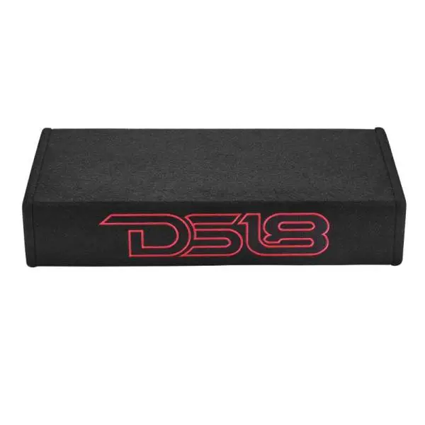 DS18 Dual 10in Shallow Enclosure w/ Subwoofer 350 Watts RMS Sealed Black Carpet image 4