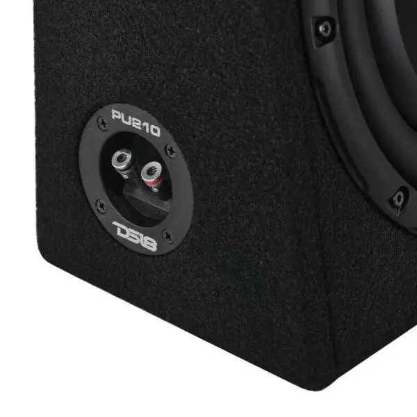 DS18 Dual 10in Shallow Enclosure w/ Subwoofer 350 Watts RMS Sealed Black Carpet image 6