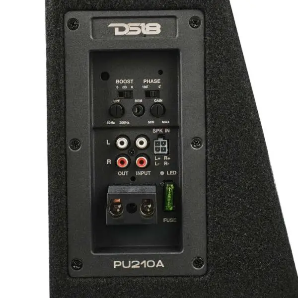 DS18 Dual 10in Shallow Enclosure w/ Subwoofer 350 Watts RMS Sealed Black Carpet Amplified image 5