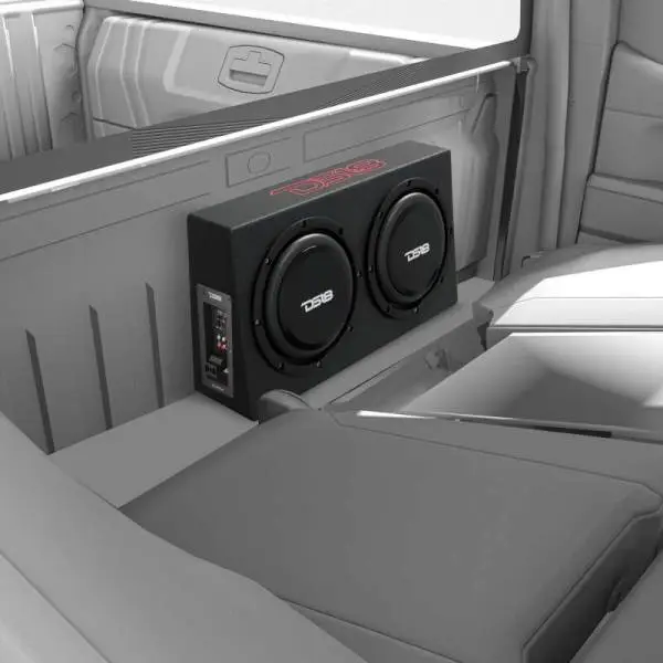 DS18 Dual 10in Shallow Enclosure w/ Subwoofer 350 Watts RMS Sealed Black Carpet Amplified image 7
