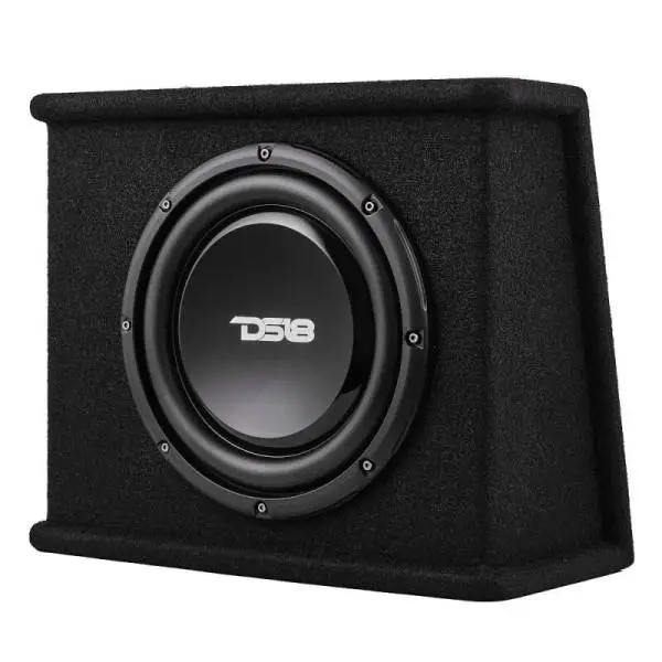 DS18 Single 10in Shallow Subwoofer and Enclosure 350 Watts RMS Amplified Sealed Black Carpet image 3