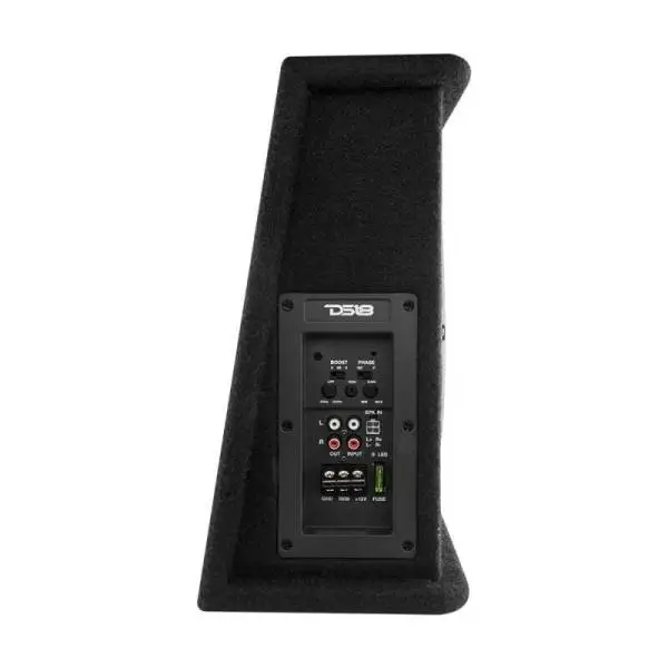 DS18 Single 10in Shallow Subwoofer and Enclosure 350 Watts RMS Amplified Sealed Black Carpet image 7