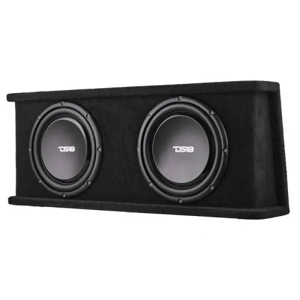 DS18 Dual 12in Shallow Subwoofer and Enclosure 700 Watts RMS Sealed Black Carpet image 6