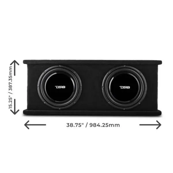 DS18 Dual 12in Shallow Subwoofer and Enclosure 700 Watts RMS Sealed Black Carpet image 7
