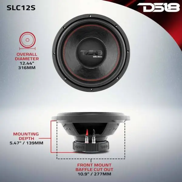 DS18 12in Select Subwoofer 250 Watts RMS 4 ohm SVC image 6