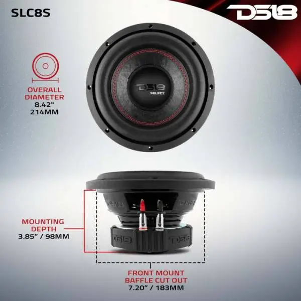DS18 8in Select Subwoofer 200 Watts RMS 4 ohm SVC image 3
