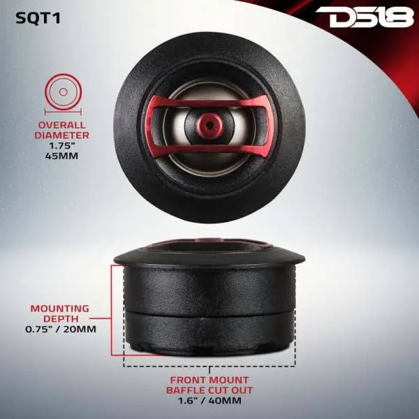 DS18 1.3in Mini Dome Tweeters Neodymium ABS Body 30 Watts RMS RMS 0.8in KSV Vc 4 ohm image 3
