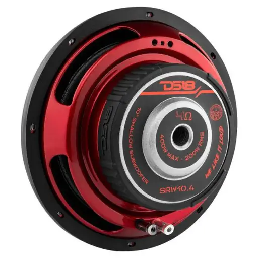 DS18 10in 200 Watts RMS 4 ohm SVC Shallow Mount Subwoofer