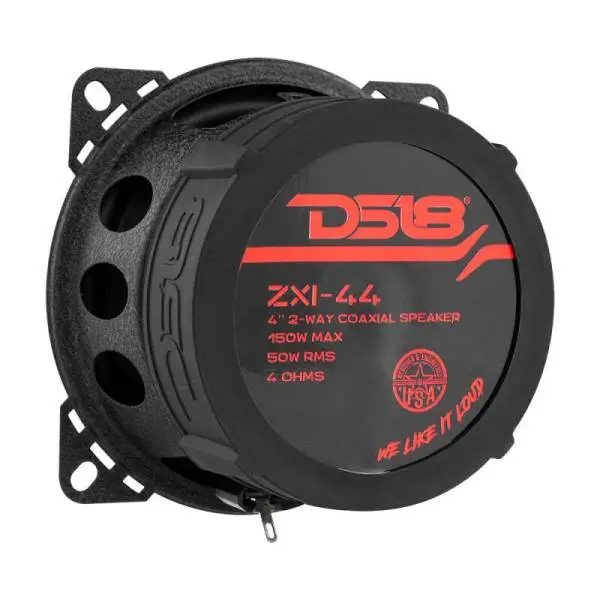 DS18 4in 50 Watts RMS 4 ohm 2-Way Coaxial Speaker w/ Kevlar Cones