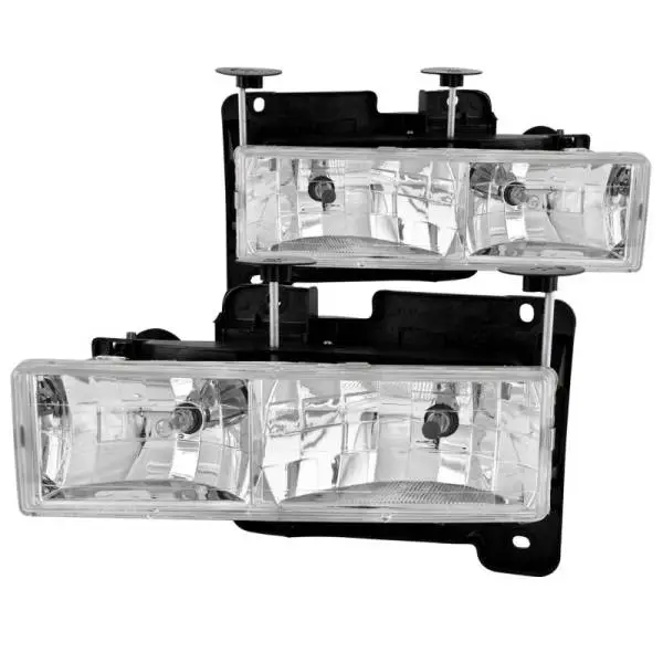ANZO 1988-1998 Chevrolet C1500 Crystal Headlights Chrome thumbnail 2
