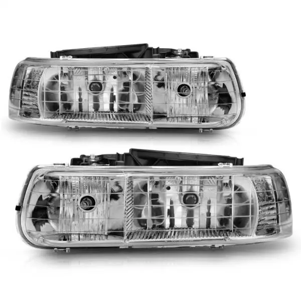ANZO 1999-2002 Chevrolet Silverado 1500 Crystal Headlights Chrome thumbnail 4